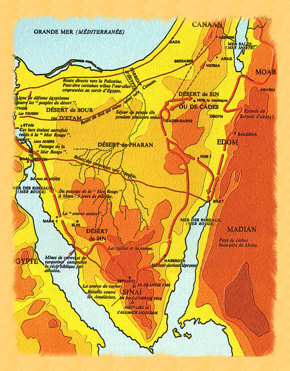 L'itinéraire probable de l'Exode